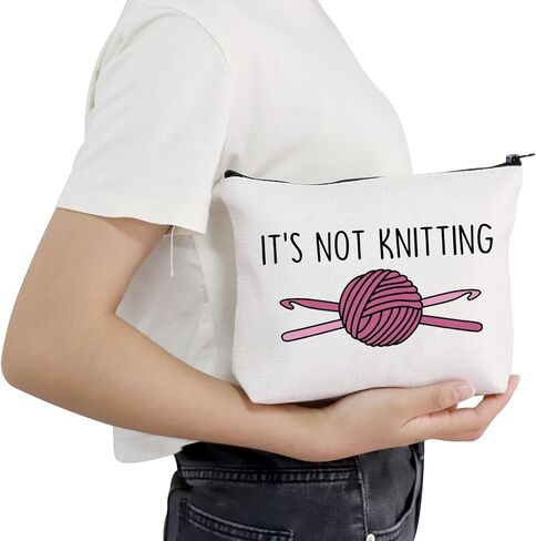 POFULL Crochet Gifts Crochet Lovers Gift It's Not Knitting Cosmetic Bag Crochet Hook Gift (It's Not Knitting bag) in Saudi Arabia