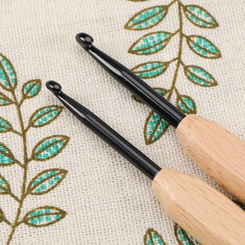 Create idea 9PCS Crochet Hooks Set Knitting Needles Kit with Ergonomic Flat Handle Wooden Grip for Crocheting Lightweight Knitting & Crochet Supplies 2.0mm-6.0mm in Saudi Arabia