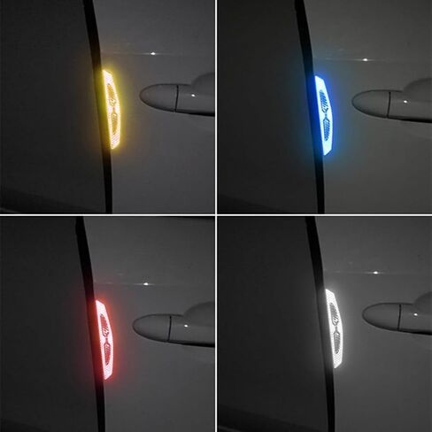 4PCS Car Door Anti-Collision Stickers,Universal Car Door Bumper Guard Protector Reflective Edge Protector Sticker Corner Bumper Guard Strips,Red in Saudi Arabia