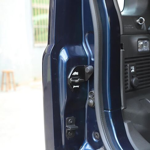 for Jimny Door Lock Cover, Aluminum Alloy Car Door Lock Latches Cover Protector Compatible with Suzuki Jimny 2019 2020 2021 2022 2023 Car Accessories (B, Black) in Kuwait