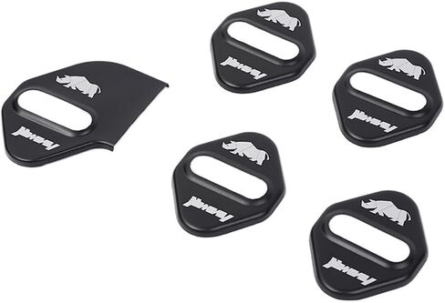 for Jimny Door Lock Cover, Aluminum Alloy Car Door Lock Latches Cover Protector Compatible with Suzuki Jimny 2019 2020 2021 2022 2023 Car Accessories (B, Black) in Kuwait
