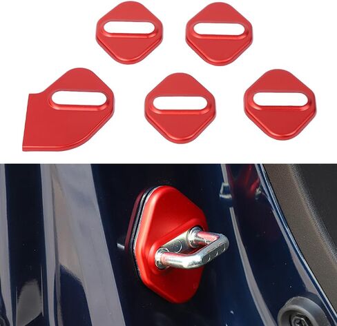 for Jimny Door Lock Cover, Aluminum Alloy Car Door Lock Latches Cover Protector Compatible with Suzuki Jimny 2019 2020 2021 2022 2023 Car Accessories (B, Black) in Kuwait