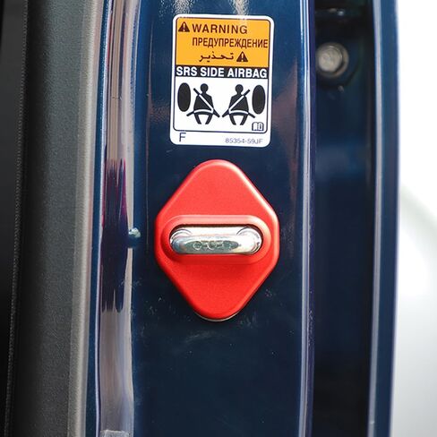 for Jimny Door Lock Cover, Aluminum Alloy Car Door Lock Latches Cover Protector Compatible with Suzuki Jimny 2019 2020 2021 2022 2023 Car Accessories (B, Black) in Kuwait