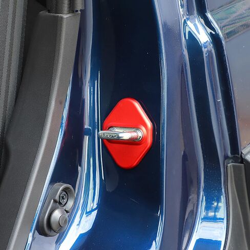for Jimny Door Lock Cover, Aluminum Alloy Car Door Lock Latches Cover Protector Compatible with Suzuki Jimny 2019 2020 2021 2022 2023 Car Accessories (B, Black) in Kuwait