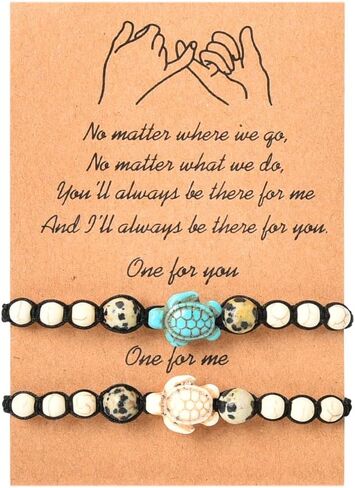 YALLNASL أساور السلحفاة هدايا لصديقها وصديقتها أساور لمس لمسافات طويلة لأفضل صديق، هدايا عيد الميلاد للزوج والزوجة، هدايا عيد الحب له in Kuwait