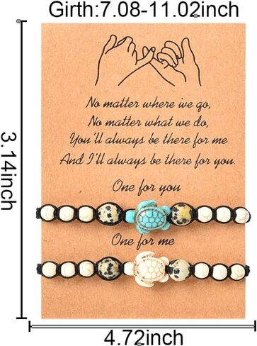 YALLNASL أساور السلحفاة هدايا لصديقها وصديقتها أساور لمس لمسافات طويلة لأفضل صديق، هدايا عيد الميلاد للزوج والزوجة، هدايا عيد الحب له in Kuwait