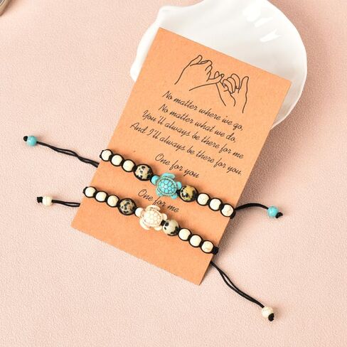 YALLNASL أساور السلحفاة هدايا لصديقها وصديقتها أساور لمس لمسافات طويلة لأفضل صديق، هدايا عيد الميلاد للزوج والزوجة، هدايا عيد الحب له in Kuwait