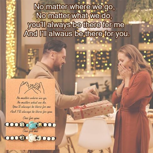 YALLNASL أساور السلحفاة هدايا لصديقها وصديقتها أساور لمس لمسافات طويلة لأفضل صديق، هدايا عيد الميلاد للزوج والزوجة، هدايا عيد الحب له in Kuwait