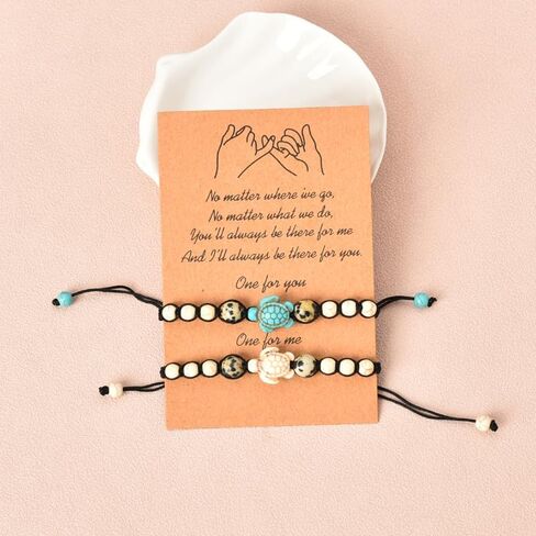 YALLNASL أساور السلحفاة هدايا لصديقها وصديقتها أساور لمس لمسافات طويلة لأفضل صديق، هدايا عيد الميلاد للزوج والزوجة، هدايا عيد الحب له in Kuwait