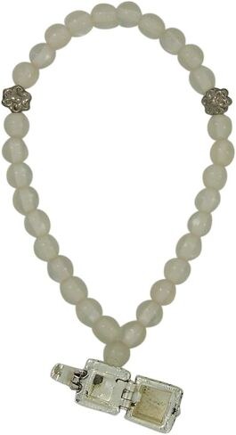 Needzo Clear Bead Rosary Bracelet with Prayer Box Charm, 8 Inch in Saudi Arabia