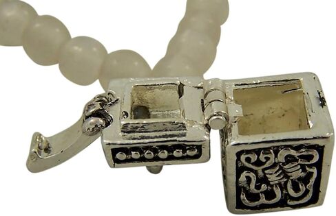 Needzo Clear Bead Rosary Bracelet with Prayer Box Charm, 8 Inch in Saudi Arabia