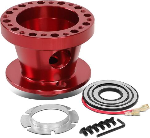 Auto Dynasty 6-Bolt Pattern Steering Wheel Hub Adapter Boss Kit Compatible with Ford Mustang Ranger Thunderbird 84-06, Billet Aluminum, Black in Saudi Arabia