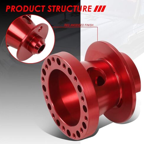 Auto Dynasty 6-Bolt Pattern Steering Wheel Hub Adapter Boss Kit Compatible with Ford Mustang Ranger Thunderbird 84-06, Billet Aluminum, Black in Saudi Arabia