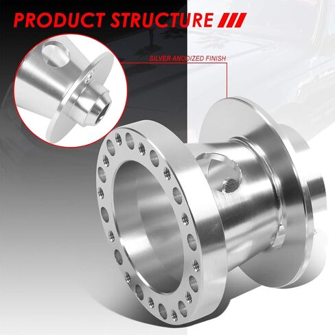 Auto Dynasty 6-Bolt Pattern Steering Wheel Hub Adapter Boss Kit Compatible with Ford Mustang Ranger Thunderbird 84-06, Billet Aluminum, Black in Saudi Arabia