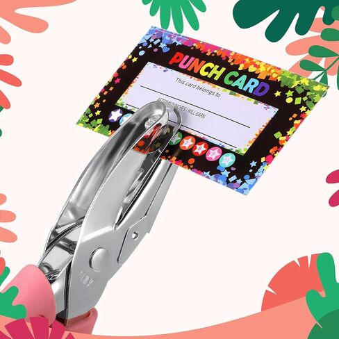 Chumia 200 Pieces Reward Punch Cards Handheld Punch Kit Paper Puncher Behavior Punch Cards Loyalty Cards Incentive Cards Ticket Scrapbook Punch Tool Home Office Supplies(White) in Saudi Arabia