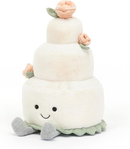 Jellycat Amuseables Wedding Cake Stuffed Toy, 12 inches | Dessert Plush | Engagement and Wedding Gift in Kuwait