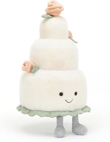 Jellycat Amuseables Wedding Cake Stuffed Toy, 12 inches | Dessert Plush | Engagement and Wedding Gift in Kuwait