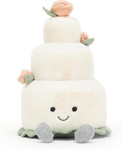 Jellycat Amuseables Wedding Cake Stuffed Toy, 12 inches | Dessert Plush | Engagement and Wedding Gift in Kuwait