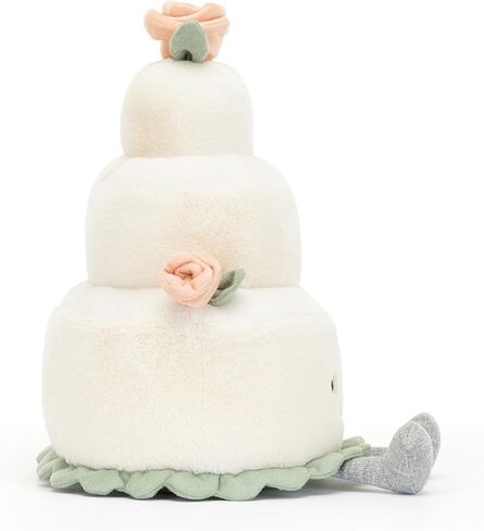 Jellycat Amuseables Wedding Cake Stuffed Toy, 12 inches | Dessert Plush | Engagement and Wedding Gift in Kuwait