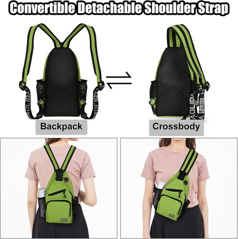 حقيبة ظهر Geestock Crossbody Sling للرجال والنساء، حقيبة كتف قابلة للتحويل، حقيبة صدر مقاومة للماء للرحلات النهارية والمشي لمسافات طويلة (أسود) in Saudi Arabia