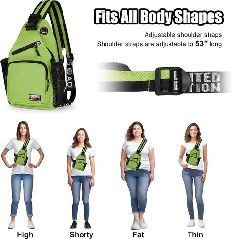 حقيبة ظهر Geestock Crossbody Sling للرجال والنساء، حقيبة كتف قابلة للتحويل، حقيبة صدر مقاومة للماء للرحلات النهارية والمشي لمسافات طويلة (أسود) in Saudi Arabia