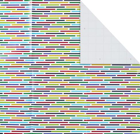Hallmark Flat Wrapping Paper Sheets with Cutlines on Reverse (12 Folded Sheets with Sticker Seals) Red, Blue, Green, Yellow Geometric, Stripes, Dots for Birthdays, Father's Day, Graduation in Saudi Arabia