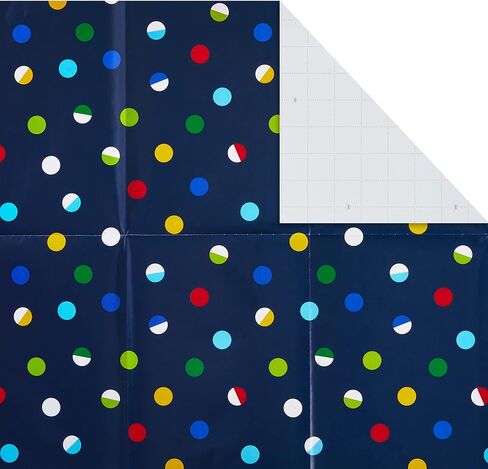 Hallmark Flat Wrapping Paper Sheets with Cutlines on Reverse (12 Folded Sheets with Sticker Seals) Red, Blue, Green, Yellow Geometric, Stripes, Dots for Birthdays, Father's Day, Graduation in Saudi Arabia