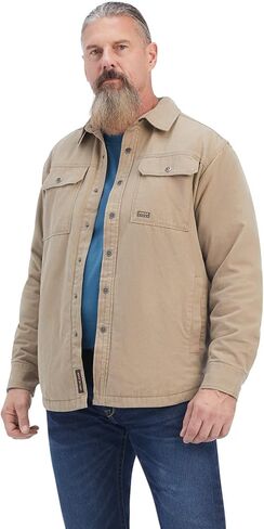 Ariat Male Rebar قماش كلاسيكي قميص سترة حديد التسليح كاكي X-Large in Saudi Arabia