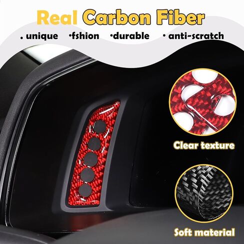 CHEAYAR Carbon Fiber Dashboard Trim Sticker Compatible with Chevrolet Corvette C8 Stingray 2020-2023, Instrument Panel Trim Sticker, C8 Accessories (Carbon Fiber Pattern-red) in Saudi Arabia