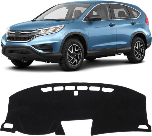 KUST غطاء لوحة القيادة للسيارة Honda CR-V CRV 2012-2016 اليد اليسرى للقيادة غير قابلة للانزلاق لوحة القيادة حصيرة الملحقات الداخلية لهوندا CRV CR-V مقاس مخصص داش حصيرة ظلة الزجاج الأمامي لا وهج أسود in Kuwait