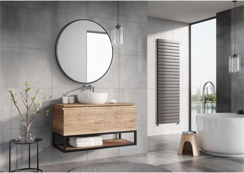 26inch Bathroom Round Mirror,Wall Mounted Vanity Mirror,Steel Frame,Black,Steel Frame in Kuwait