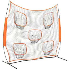 Navaris Quarterback Throwing Net - 8' x 8' Football Training Equipment - Target Trainer Practice for Youth, Kids, Quarterbacks - Includes Carrying Bag