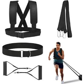 Weight Sled Harness Kits, 5 PCS Sled Pulling Strap for Running, Speed Training Equipment Sled Workout Football Training Equipment Harness for Training Outdoor Men and Women 6.6FT