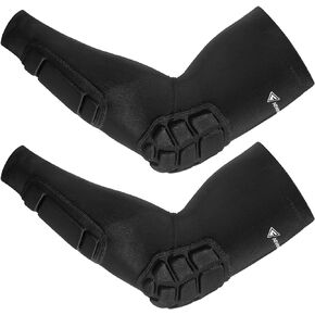 Newbyinn Padded Arm Sleeves 2 Pack, Elbow Forearm Crashproof Pads for Football Basketball Volleyball Soccer