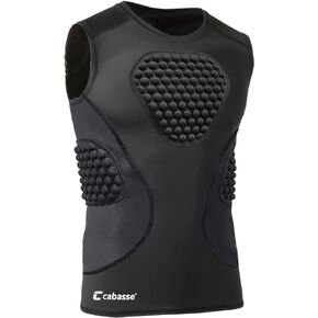 Cabasse Youth Padded Protective Shirt, Chest Rib Protector Heart Guard Sternum Shirt for Football Paintball Baseball