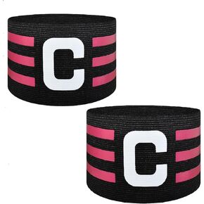 Soccer Captain Armbands: 2 Pack Captain C Arm Band, Football Elastic Captain Armband, Adjustable Captains Bands