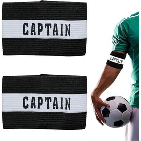 BAIWANLCH 2 Pcs Captain Arm Bands for Soccer Training Unisex-Youth Captains Arm Band Adjustable Captain Armband for Football for Youth and Adult