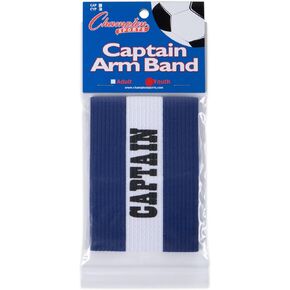 Champion Sports Youth Captain’s Arm Band, Blue - Unisex Woven Elastic Nylon Captain Arm Bands for Soccer, Football, Basketball and More - Premium Team Sports Accessories for Kids