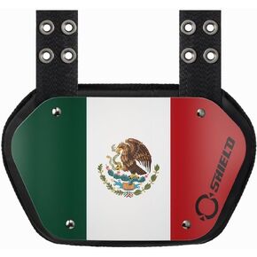Silver Chrome American Flag 1.0 Football Back Plate, Lower Back Pads for Football Players, Rear Protector, Adult Fit