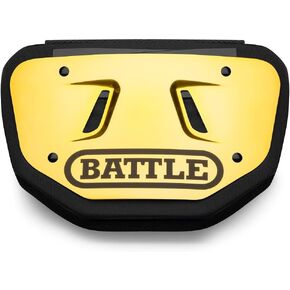 Battle Sports Chrome Back Bone Plate - Back Plate, Rear Lower Back Protector, Hard Outer Shell & Contoured Foam, High-Impact Protection Football Gear