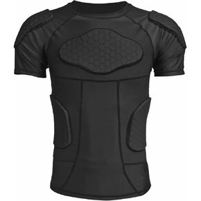 Men Padded Compression Shirt Football Rib Protectors 6-Football Pads Chest Protector Padded Shirt Protective Gear for Football Baseball Basketball