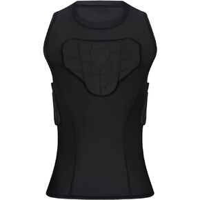 Topeter Youth Padded Compression Shirt, Chest Protector, Heart Guard Sternum Protection Shirt