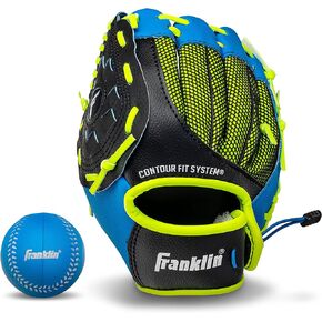 Franklin Sports Teeball Glove - Left and Right Handed Youth Fielding Glove - Neo-Grip - Synthetic Leather Baseball Glove - 9.0 Inch - Ready To Play Glove with Ball