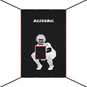 4'x6' Vinyl Backstop,Baseball Backstop,Batting Cage Backdrop with Strike Zone and Catcher Image for Baseball,Softball and Net Saver Black