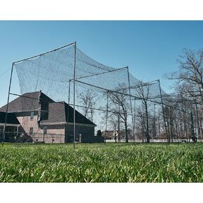 Murray Sporting Goods Baseball/Softball Batting Cage 40 ft - Black Steel Metal Frame with 60-Ply Net | Net Includes 7 ft Entrance Door and 4 ft Pitching Machine Hole