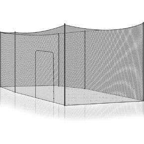 Baseball Batting Cage Net Heavy Duty Softball Hitting Practice Net Portable Pitching Cage Net, Sports Barrier Nets Training Equipment for Backyard Outdoor (Frame Not Included)