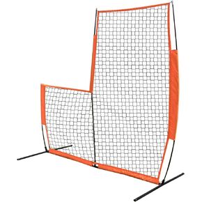 MR Portable Baseball L-Screen 7x7FT, Lightweight Pitcher Protector Screen, Baseball Practice Equipment Baseball Pitching Net, Pitching Net Protector Pop-Up Pitching Protecting L-Screen Net and Frame