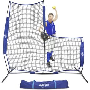 Kapler L Screen Baseball Softball Pitching Protection Net, 7x7FT Softball Baseball Screen Net with A Carry Bag.