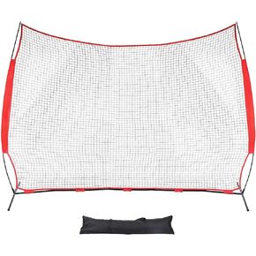 Collapsible Barricade Backstop Net 12x9 ft, Net for Lacrosse, Baseball, Basketball, Soccer, Field Hockey and Softball Practice Barrier, Portable Hitting Net for Backyard, Park, with Carry Bag