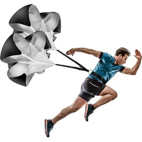 WIIDALSS 56 inch Speed Parachute, Speed Chute and Fitness Explosive Training, Running Speed Training Resistance Umbrellas Adjustable Waist Belt for Youth and Adults